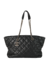 Quilted Tote, &pound;1,500, Handbags, Black, Leather, Front view